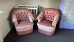 Supergave roze fauteuils stoeltjes vintage, Huis en Inrichting, Fauteuils, Ophalen, Minder dan 75 cm, Zo goed als nieuw, 75 tot 100 cm