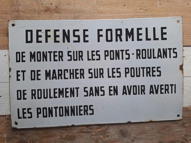 Frans groot emaille bord, Antiek en Kunst, Antiek | Emaille, Ophalen of Verzenden