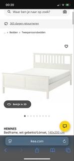 Hemnes Bed 140x200 + Matras, Huis en Inrichting, Slaapkamer | Bedden, Ophalen, Gebruikt, Wit, Tweepersoons