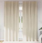Prachtige fluweel gordijn 140 x (175-225- 245-260 cm) crème, 100 tot 150 cm, 200 cm of meer, Ophalen of Verzenden, Zo goed als nieuw