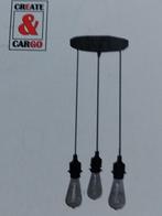 nieuwe hanglamp, 3 pendels merk:create Carbo, Ophalen of Verzenden, Nieuw, Metaal, 75 cm of meer