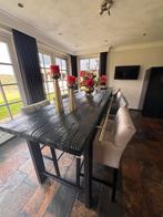 Unieke handgemaakte eettafel, echte eyecatcher in huis!, Ophalen, 200 cm of meer, 50 tot 100 cm, Zo goed als nieuw