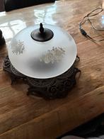 Oude Plafoniere, plafondlamp met glazen kap, Huis en Inrichting, Lampen | Plafondlampen, Ophalen, Gebruikt