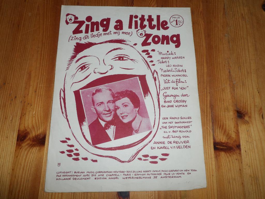 Zing a little zong - harry warren, Muziek en Instrumenten, Bladmuziek, Gebruikt, Gitaar, Ophalen of Verzenden, Artiest of Componist