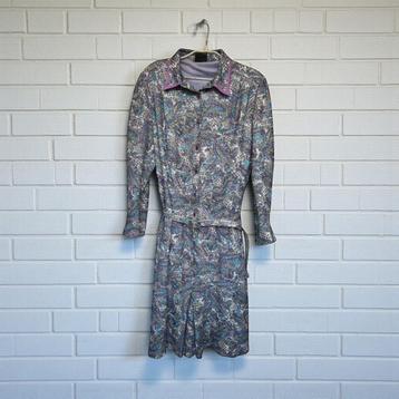 Vintage Jurk Maat 46 Blauw Paars Paisley Granny beschikbaar voor biedingen