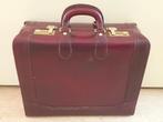 Luxe vintage '70-'80-'s z.g.n PILOTENTAS , bordeaux rundleer, Gebruikt, Aktetas of Boekentas, Leer, 30 tot 40 cm