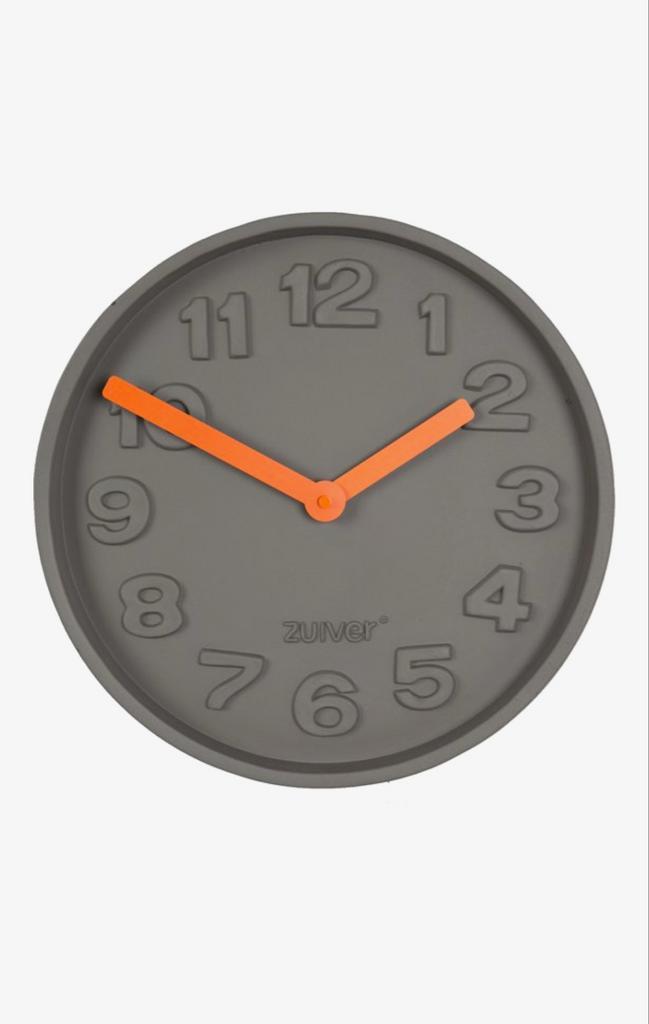 Zuiver Klok Grijs Beton - Nieuw in Doos!, Huis en Inrichting, Woonaccessoires | Klokken, Nieuw, Wandklok, Analoog, Ophalen of Verzenden