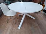 witte houten ronde eettafel 1.20 diameter, Ophalen, Gebruikt, Design, Rond