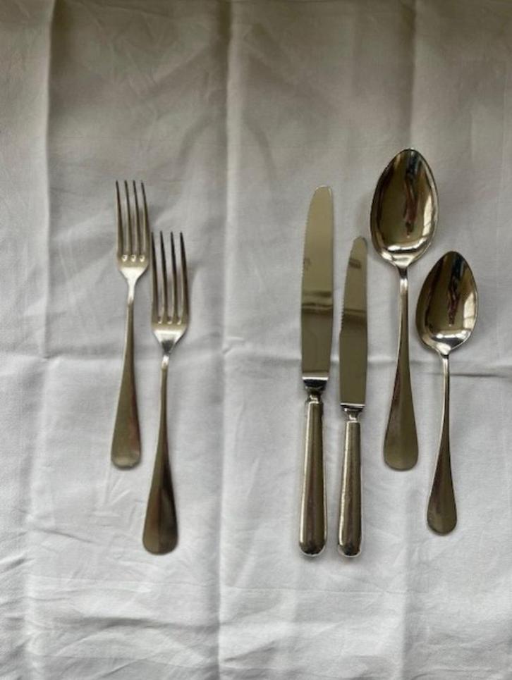 Verzilverd bestek, Huis en Inrichting, Keuken | Bestek, Gebruikt, Bestekset, Zilver, Vaatwasserbestendig, Ophalen