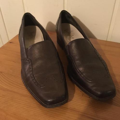 Elegante bruine leren pumps van Verhulst, maat 40,5 / 7,5 /H, Kleding | Dames, Schoenen, Zo goed als nieuw, Pumps, Bruin, Verzenden