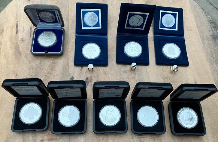 complete set 50 gulden stukken in PROOF kwaliteit, Postzegels en Munten, Munten | Nederland, Setje, 50 gulden, Koningin Beatrix