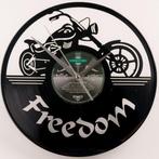 Motorcycle freedom klok gemaakt van vinyl wandklok decoratie, Info@deconoord.nl, Wandklok, Deco Noord, Nieuw