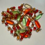 Lange antieke ketting met glazen kralen, Sieraden, Tassen en Uiterlijk, Antieke sieraden, Ophalen of Verzenden, Overige materialen