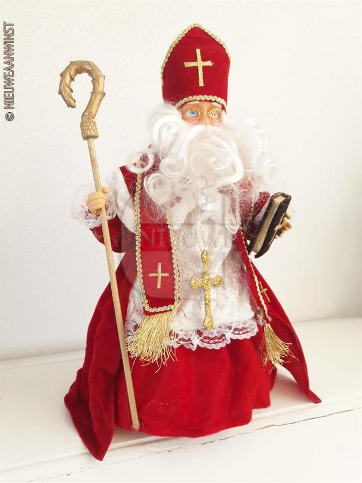 Authentieke etalage Sinterklaas pop - 45 cm, rood, Diversen, Sinterklaas, Zo goed als nieuw, Verzenden