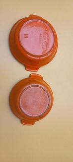 Le Creuset ovenschaaltjes gietijzer giede staat., Ophalen of Verzenden, Gietijzer, Overige typen