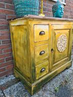 Uniek kastje ibiza India bali boho stijl vintage dressoir, Ophalen, Teakhout, 50 tot 100 cm, Zo goed als nieuw