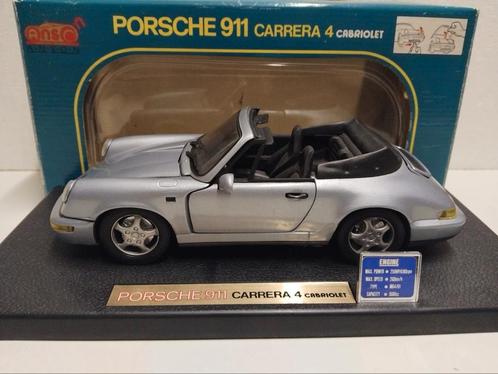 Porsche 911 Carrera 4 cabriolet silver Anson metal 1:18 KRD, Hobby en Vrije tijd, Modelauto's | 1:18, Zo goed als nieuw, Auto