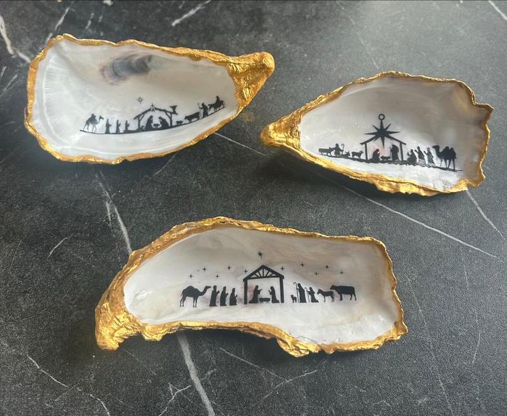 Kerststal in Oester - Persoonlijk Cadeau!, Diversen, Kerst, Nieuw, Ophalen of Verzenden