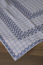 Tafelkleed geborduurd beiersbont wit/blauw 76 x 73, Ophalen of Verzenden, Nieuw, Blauw, Tafelkleed of Tafelzeil
