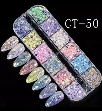 6/8/12 stuks Glitters potjes. Nagels/ Nailart/ Nagelstyliste beschikbaar voor biedingen