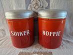 Vintage emaille voorraadbussen. Koffie en suiker., Antiek en Kunst, Ophalen of Verzenden