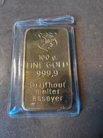 100 gram goudbaar Drijfhout, Postzegels en Munten, Edelmetalen en Baren, Ophalen of Verzenden, Goud