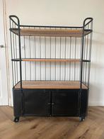 Industriële kast met houten planken, Huis en Inrichting, Kasten | Stellingkasten, Ophalen, Gebruikt