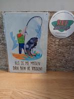 metalen bord 20x30 cm diverse teksten vissen, Huis en Inrichting, Woonaccessoires | Wanddecoraties, Ophalen of Verzenden, Nieuw