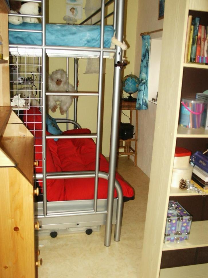 Hoogslaper met slaapbank, Huis en Inrichting, Slaapkamer | Stapelbedden en Hoogslapers, Gebruikt, Hoogslaper, 90 cm, 200 cm, Eenpersoons