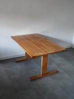 Vintage Deense eettafel in massief eikenhout, Ophalen, 100 tot 150 cm, 50 tot 100 cm, Zo goed als nieuw