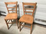 2 brocante Franse bistrostoelen,café stoelen, Ophalen, Gebruikt, Twee, Bruin