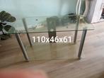 Glazen tv meubel h61xb46xL110 +glazen klok 36 cm rond, Huis en Inrichting, Complete inboedels, Ophalen