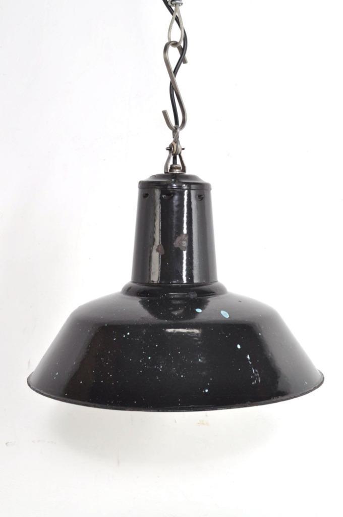 Vintage emaille lamp hanglamp industriële fabriekslamp, Huis en Inrichting, Lampen | Hanglampen, Gebruikt, Ophalen of Verzenden