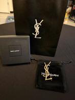Yves Saint Laurent Broche - Gouden YSL Logo, Ophalen of Verzenden, Zo goed als nieuw, 4 tot 7 cm, Overige materialen