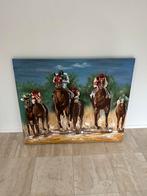Schilderij polo paarden, Antiek en Kunst, Kunst | Schilderijen | Abstract, Ophalen