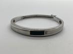 A391 Prachtige zilveren modernist armband met onyx, Sieraden, Tassen en Uiterlijk, Zwart, Ophalen of Verzenden, Zo goed als nieuw