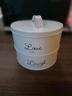 Witte Koektrommel met Tekst, Ophalen of Verzenden, Gebruikt