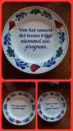 Boerenbont 3 borden met spreuken, Antiek en Kunst, Ophalen