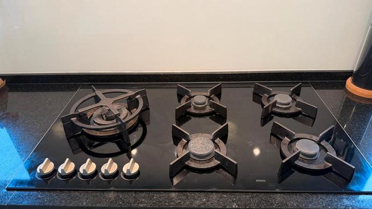 Atag gaskookplaat met 5 pitten, Witgoed en Apparatuur, Fornuizen, Gebruikt, Inbouw, Gas, 5 kookzones of meer, Minder dan 85 cm