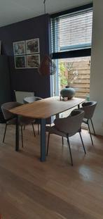 4 eetkamerstoelen Eleanora Tess Taupe kleur, Huis en Inrichting, Tafels | Eettafels, Ophalen, Zo goed als nieuw, Rechthoekig, 50 tot 100 cm