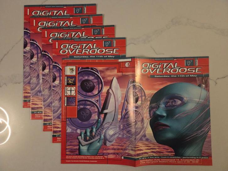 Hardcore Gabber Flyers Digital Overdose 1 boekje Hellraiser, Verzamelen, Muziek, Artiesten en Beroemdheden, Foto of Kaart, Ophalen of Verzenden