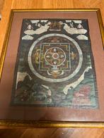Ingelijste Tibetaanse Thangka Mandala, Ophalen of Verzenden