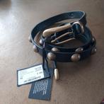 Nieuwe handgemaakte zwarte leren riem met studs - maat 95, Minder dan 3 cm, Heupriem, Ophalen of Verzenden, Post & Co