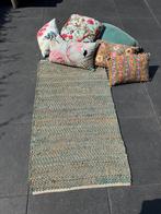 6 Kussens boho ibiza stijl en loper 80 x 145cm, Ophalen, Gebruikt