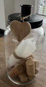 Kaarsenstandaard in breed glas, Overige materialen, Wit, Ophalen of Verzenden, Zo goed als nieuw