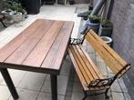 Tuin bank en tafel, Tuin en Terras, Ophalen, Gebruikt, Rechthoekig, Hout