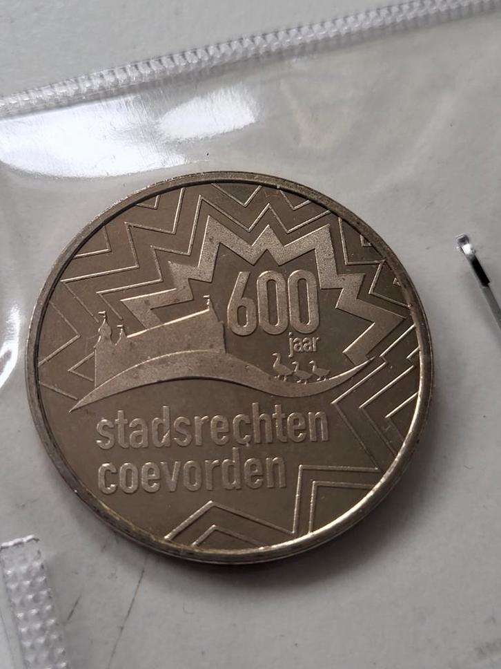 Coevorden 600 jaar stadsrechten penning, Postzegels en Munten, Penningen en Medailles, Ophalen of Verzenden