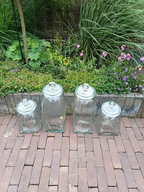 Glazen voorraadpotten, Huis en Inrichting, Keuken | Potten en Pannen, Zo goed als nieuw, Pot, Bus of Blik, Glas, Ophalen