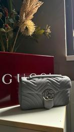 Gucci Marmont Suède Tas Grijs, Verzenden, Zo goed als nieuw, Grijs