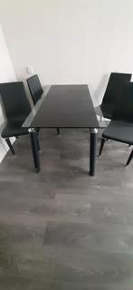 eethoek met 4 stoelen, Huis en Inrichting, Tafels | Eettafels, Ophalen, Gebruikt, 100 tot 150 cm, 50 tot 100 cm